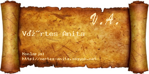 Vértes Anita névjegykártya