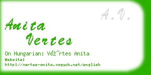 anita vertes business card